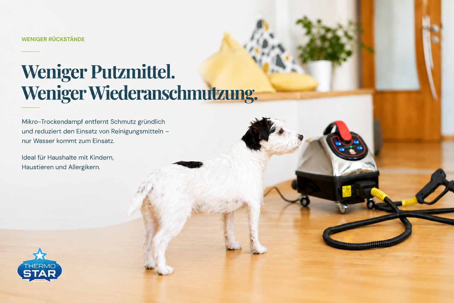 Vergleich einer Oberfläche mit und ohne Reinigungsmittelrückstände
